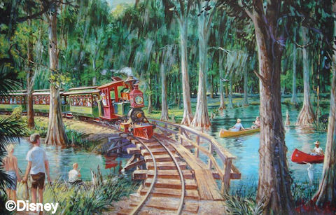 Fort Wilderness Railroad Artist Concept Drawing