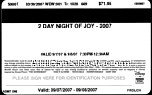 07 NOJ 2 Night ticket